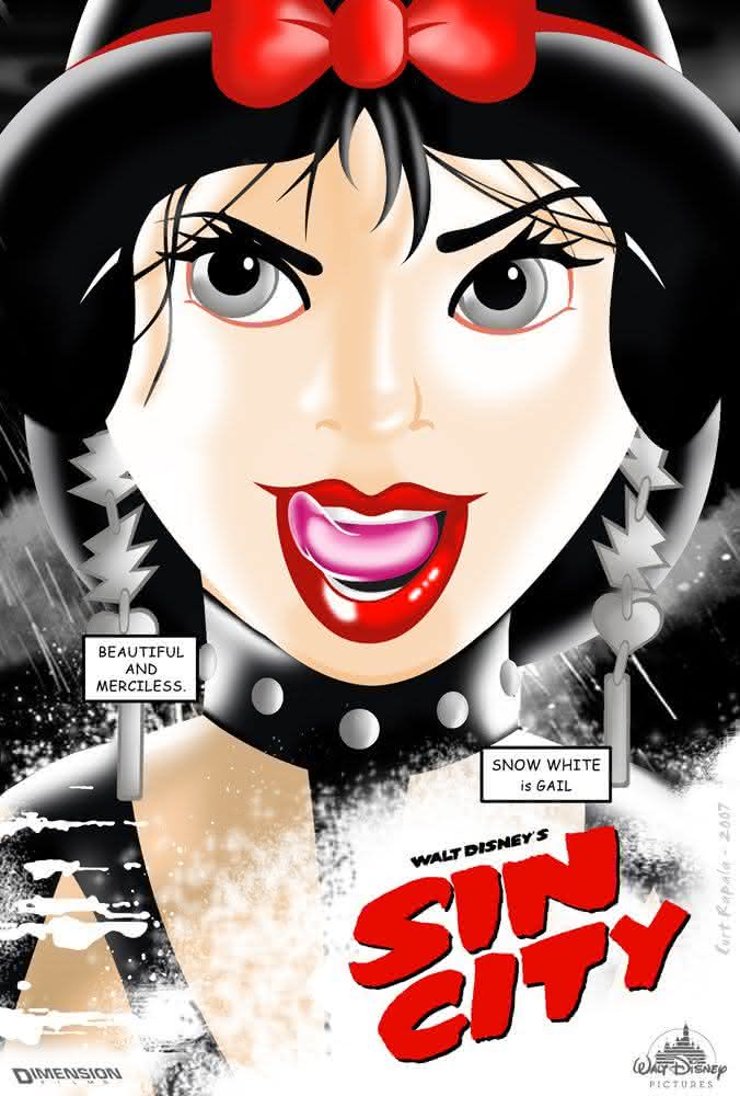 Branca de Neve como Gail do Sin City Branca de Neve
