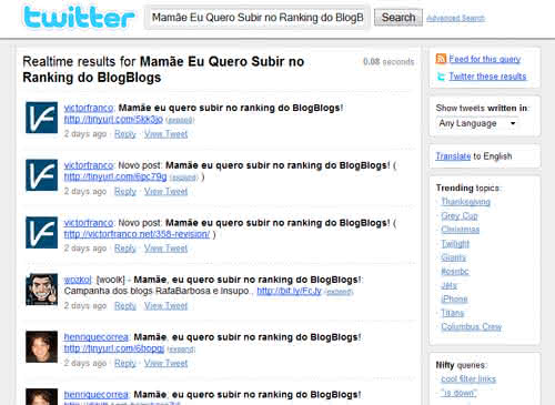 Campanha no Twitter