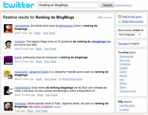 Ranking do BlogBlogs