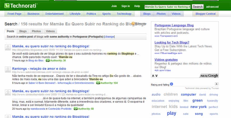 Campanha no Technorati