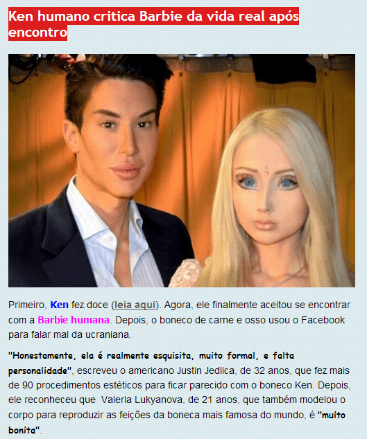 Barbie E Ken Da Vida Real Duas Pessoas De Personalidade